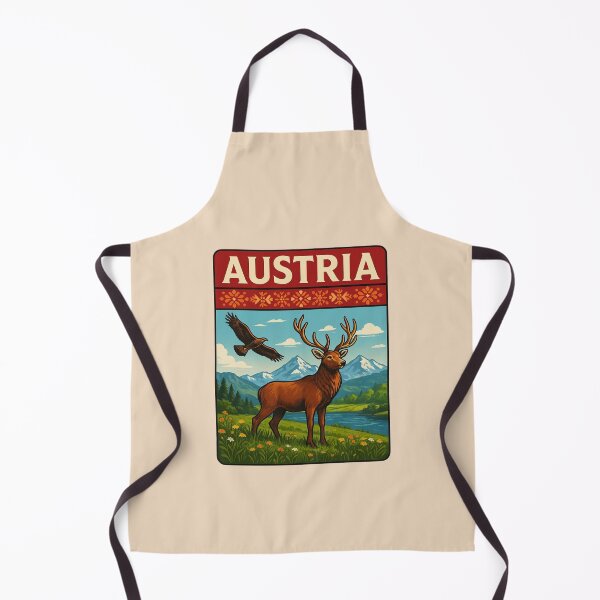 Item preview, Austria Wildlife — Red Deer & Golden Eagle, Alpine Meadow designed and sold by Myra365Art.