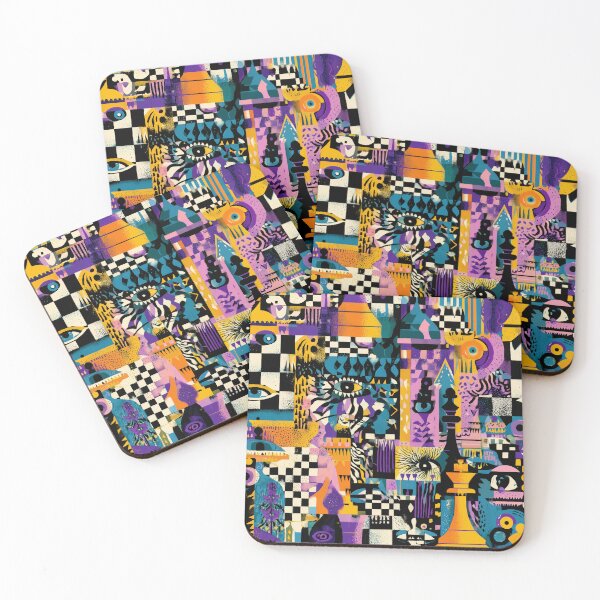 Item preview, Surreal Chess and Eyes Abstract Collage designed and sold by joannejgg.