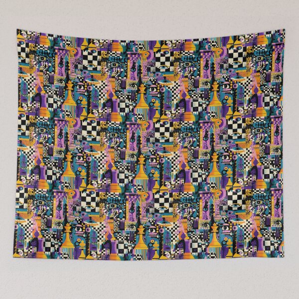 Item preview, Surreal Chess and Eyes Abstract Collage designed and sold by joannejgg.