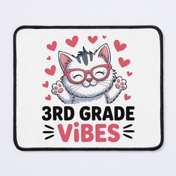 Item preview, Third 3rd Grade Vibes Back to School Cute Cat designed and sold by Sunset4Bones.