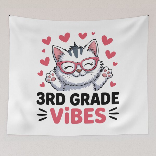 Item preview, Third 3rd Grade Vibes Back to School Cute Cat designed and sold by Sunset4Bones.