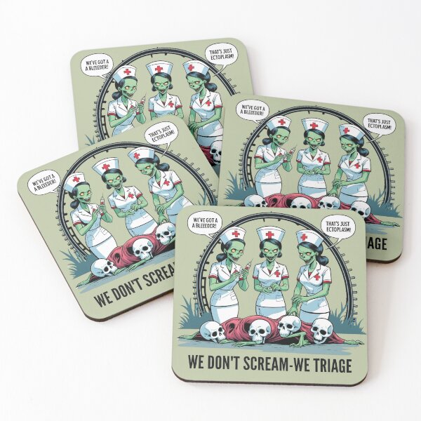 Item preview, Zombie Nurses Triage – Funny Halloween Nurse Design designed and sold by Coaster Culture Industries.