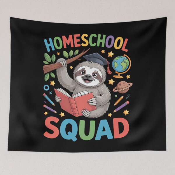 Item preview, Homeschooling sloth Happy First Day of School homeschool designed and sold by Sunset4Bones.