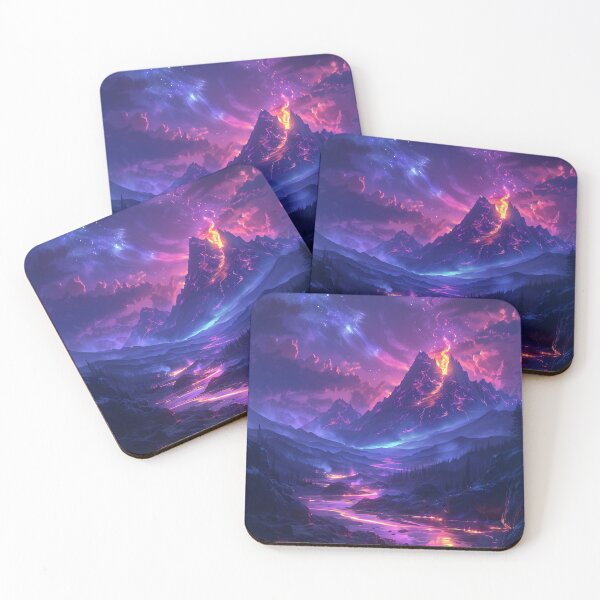 Item preview, Lava Dreams – Neon Volcano Overdrive designed and sold by ArgentoArt.