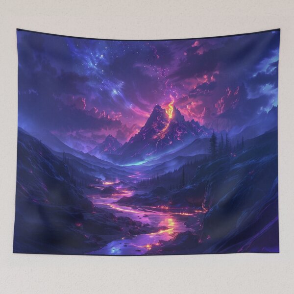 Item preview, Lava Dreams – Neon Volcano Overdrive designed and sold by ArgentoArt.