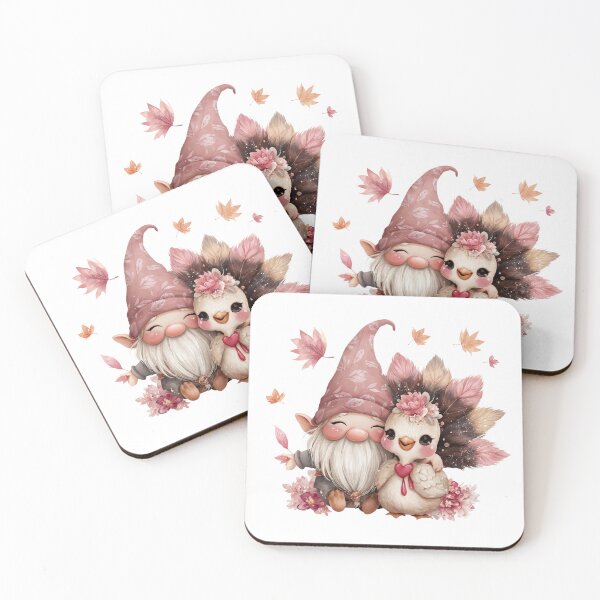 Item preview, Cute Thanksgiving Gnome with Turkey Illustration designed and sold by Anastasiia Yurevych.