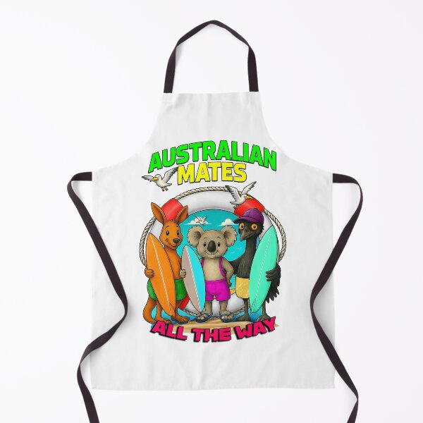 Item preview, Australian Mates Surfing – Koala, Kangaroo & Emu Beach Art by Australian Artist designed and sold by Michael van der Hoorn.