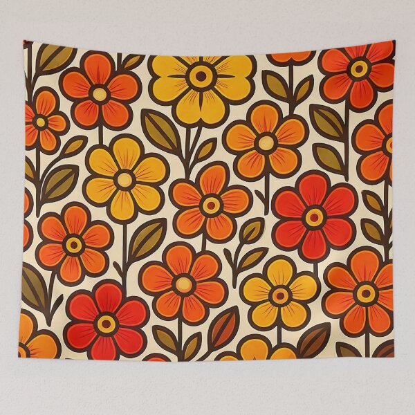 Item preview, 60's Retro Flowers designed and sold by ArtFactoryAI.