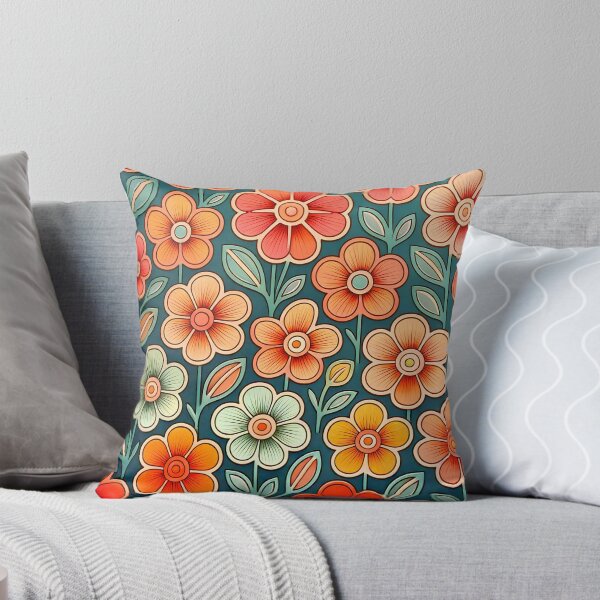 Item preview, 60's Retro Flowers designed and sold by ArtFactoryAI.