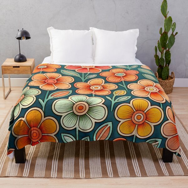 Item preview, 60's Retro Flowers designed and sold by ArtFactoryAI.