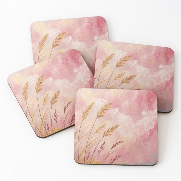 Item preview, Vibrant Field and Dreamy Pink Sky Oil Painting. designed and sold by ML-Media.