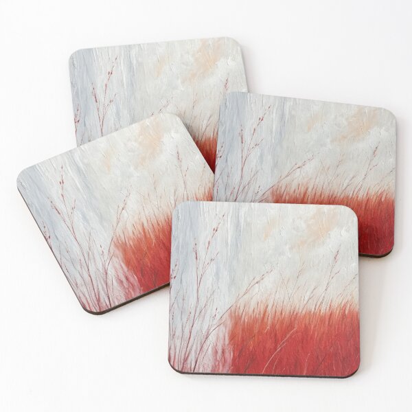 Item preview, Textured Abstract Painting of Red Field Under a Bright Sky. designed and sold by ML-Media.