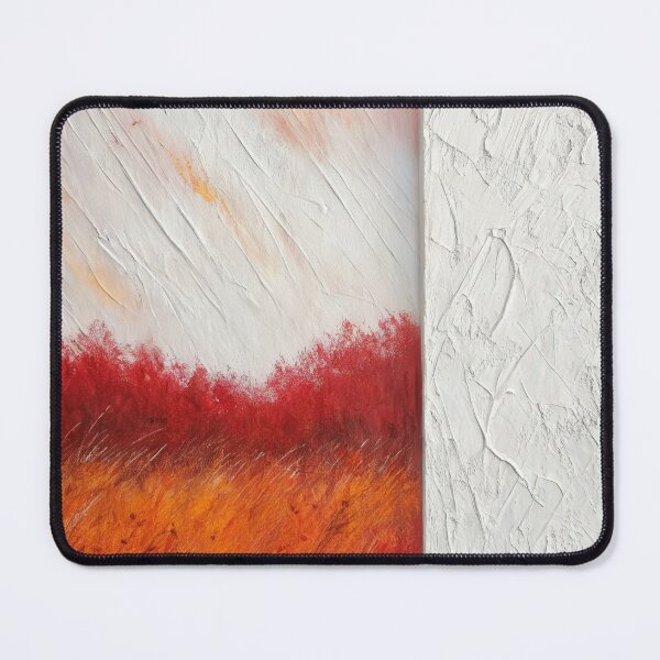 Item preview, Vibrant Abstract Landscape Painting with Red Fields and Textured White Panel. designed and sold by ML-Media.