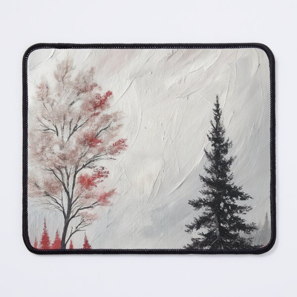 Item preview, Artistic Winter Forest with Striking Red and White Painting. designed and sold by ML-Media.