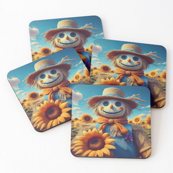 Item preview, Smiling Scarecrow in Sunflower Field designed and sold by Oneal Walters.