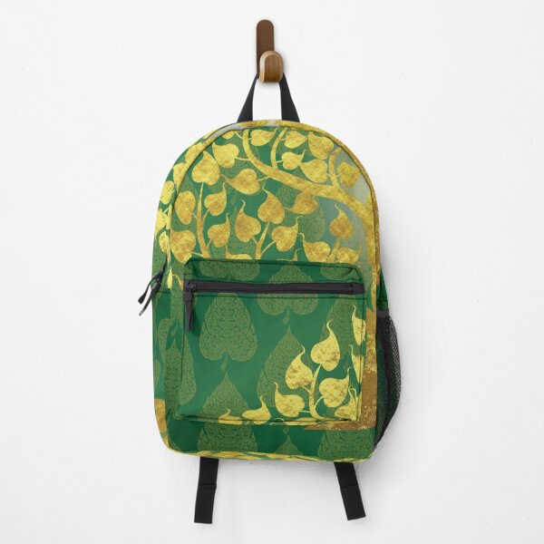 Item preview, Golden Bodhi leaves on a green background designed and sold by freeOrigin.