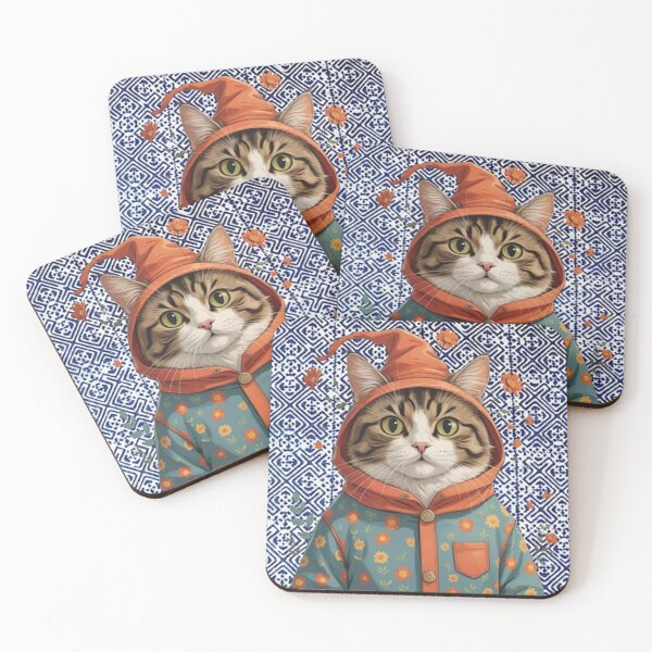 Item preview, Meaw Is Not a Phrase – Playful Cat & Indigo Tribal Art designed and sold by PimTribe.