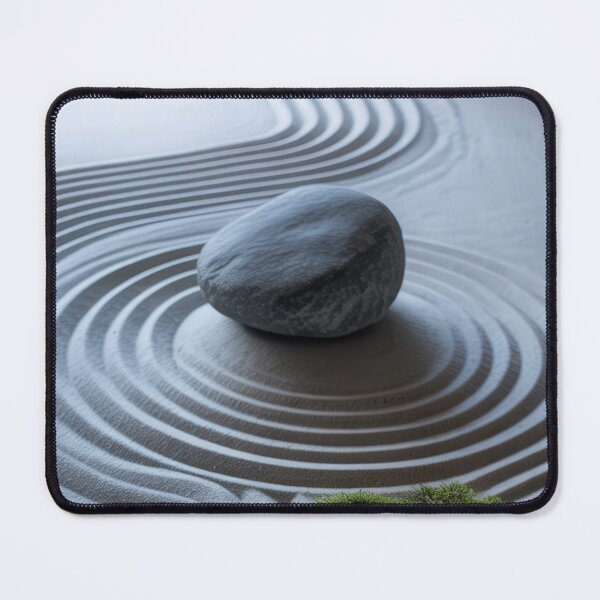 Item preview, Japanese Zen Garden with Stone and Raked Sand Patterns, Symbolizing Peace and Meditation. designed and sold by RGShirtWorks.