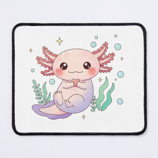 Item preview, Cute Kawaii Pastel Axolotl With Heart, Sparkles, Bubbles & Aquatic Plants           designed and sold by Tiny Zoom.