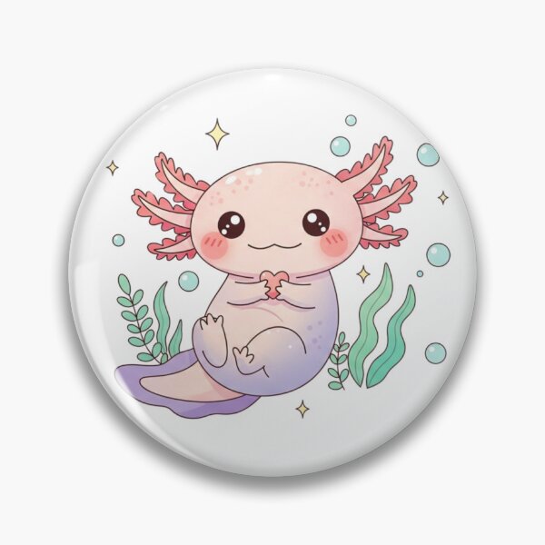 Item preview, Cute Kawaii Pastel Axolotl With Heart, Sparkles, Bubbles & Aquatic Plants           designed and sold by Tiny Zoom.