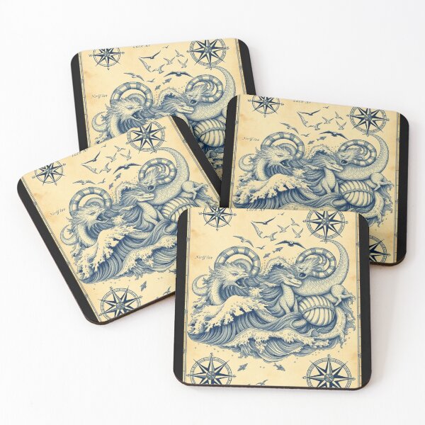 Item preview, Fantasy Nautical Map with Mythical Creatures designed and sold by Shop9999.