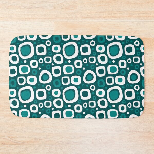 Item preview, Retro Teal Geometric Square Pattern designed and sold by Moisky Patterns.