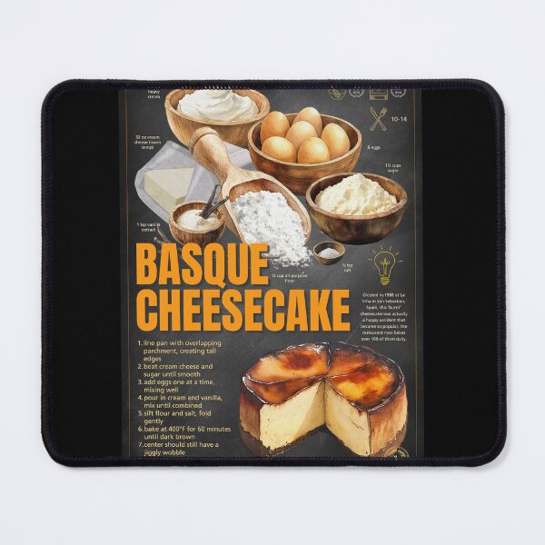 Item preview, Basque Cheesecake Recipe Poster - Chalkboard Style designed and sold by TuncGK.