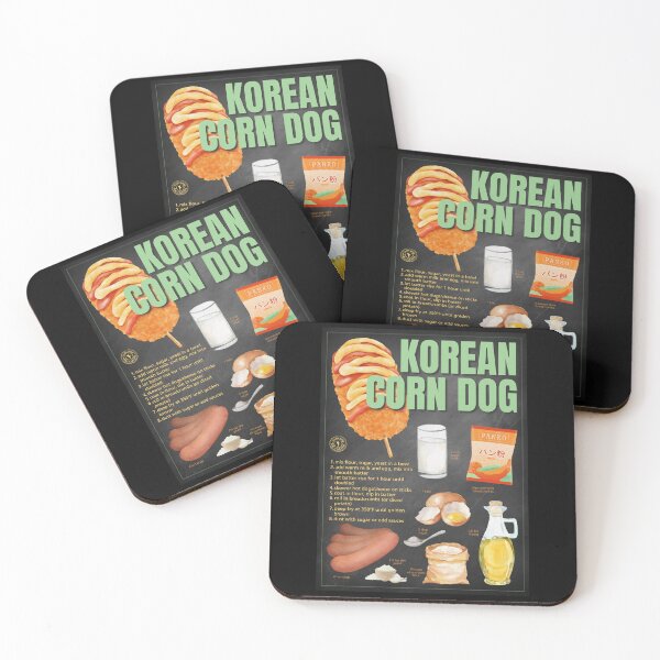 Item preview, Korean Corn Dog Street Food Recipe Chalkboard Poster designed and sold by TuncGK.