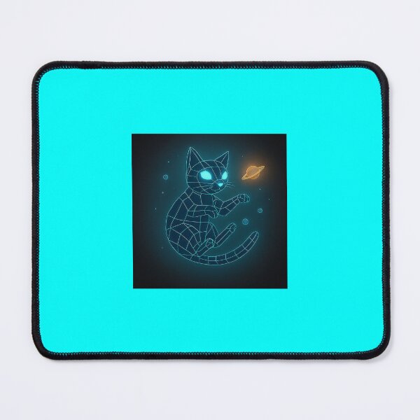 Item preview, Neon Space Cat – Futuristic Wireframe Animal in Galaxy designed and sold by Striklet.