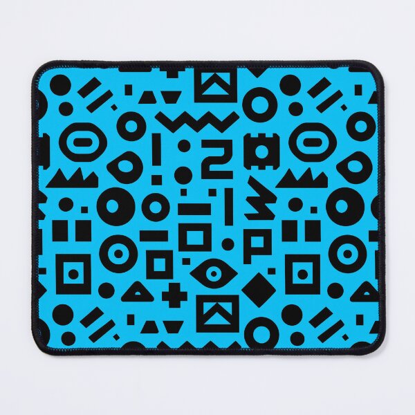 Item preview, Futuristic Blue Geometric Symbol Pattern designed and sold by Moisky Patterns.