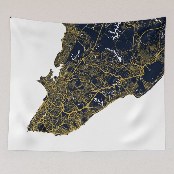 Item preview, Salvador City Map of Bahia, Brazil - Gold Art Deco designed and sold by deMAP.