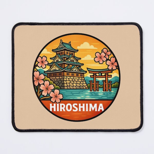 Item preview, Hiroshima, Japan — Castle, Torii Gate & Cherry Blossoms designed and sold by Myra365Art.
