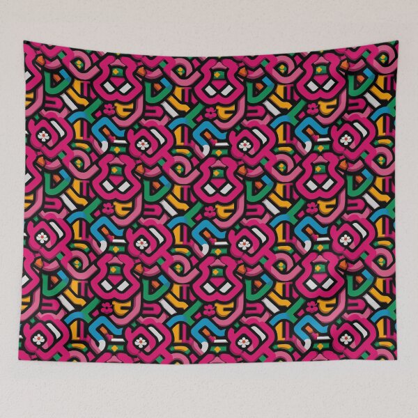 Item preview, Colorful Pop Geometric Maze Pattern designed and sold by Moisky Patterns.