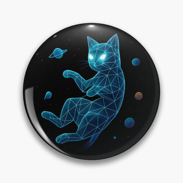 Item preview, Copy of Celestial Geometry Cat – Glowing Wireframe Feline in Space designed and sold by Striklet.