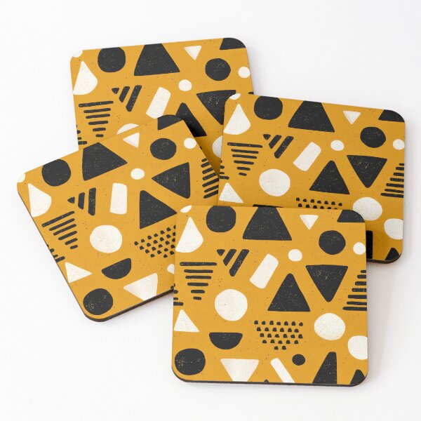 Item preview, Retro Mustard Geometric Abstract Pattern designed and sold by Moisky Patterns.