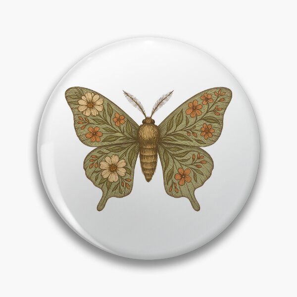 Item preview, Vintage Floral Moth – Rustic Wings with Botanical Blossoms designed and sold by Zee's Whimsical Wonders.
