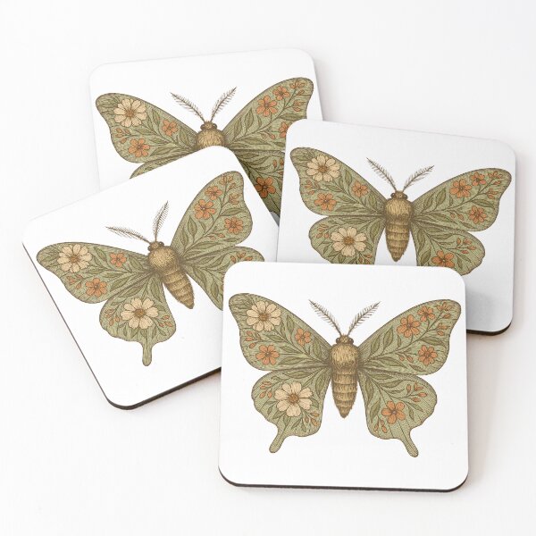 Item preview, Vintage Floral Moth – Rustic Wings with Botanical Blossoms designed and sold by Zee's Whimsical Wonders.
