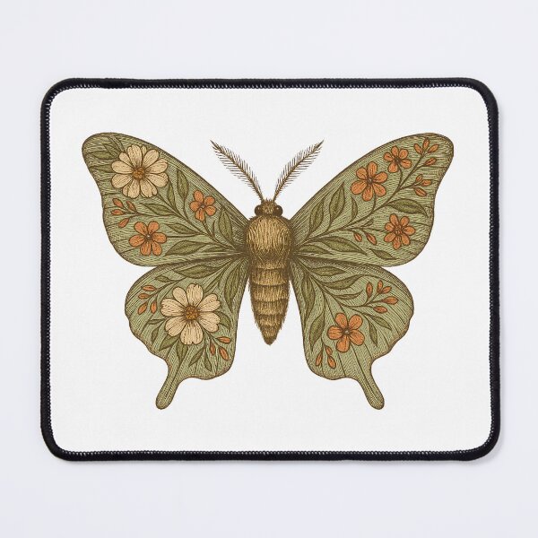 Item preview, Vintage Floral Moth – Rustic Wings with Botanical Blossoms designed and sold by Zee's Whimsical Wonders.