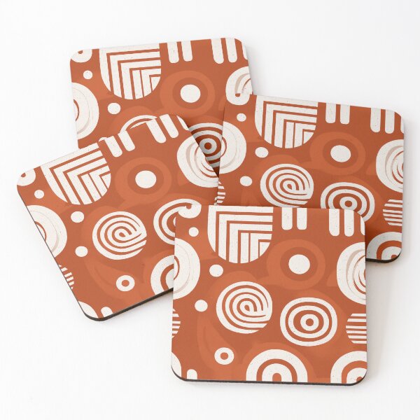 Item preview, Retro Terracotta Geometric Circles Pattern designed and sold by Moisky Patterns.