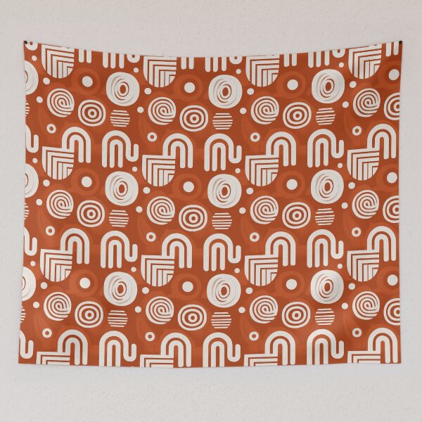 Item preview, Retro Terracotta Geometric Circles Pattern designed and sold by Moisky Patterns.