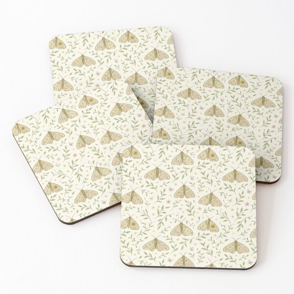 Item preview, Floral Moth Pattern – Delicate Garden Wings on Cream designed and sold by Zee's Whimsical Wonders.
