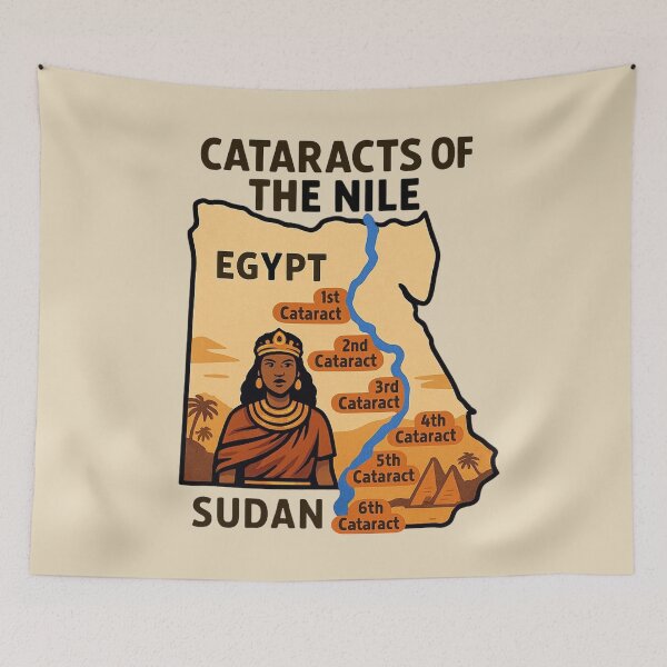 Item preview, Cataracts of the Nile — Stylized Map designed and sold by Myra365Art.
