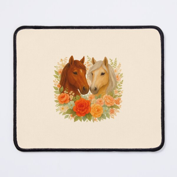 Item preview, Watercolor Horses with Floral Wreath designed and sold by elizaldesigns.
