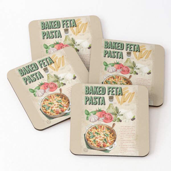 Item preview, Viral Baked Feta Pasta Recipe Vintage Kitchen Poster designed and sold by TuncGK.