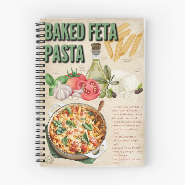 Item preview, Viral Baked Feta Pasta Recipe Vintage Kitchen Poster designed and sold by TuncGK.