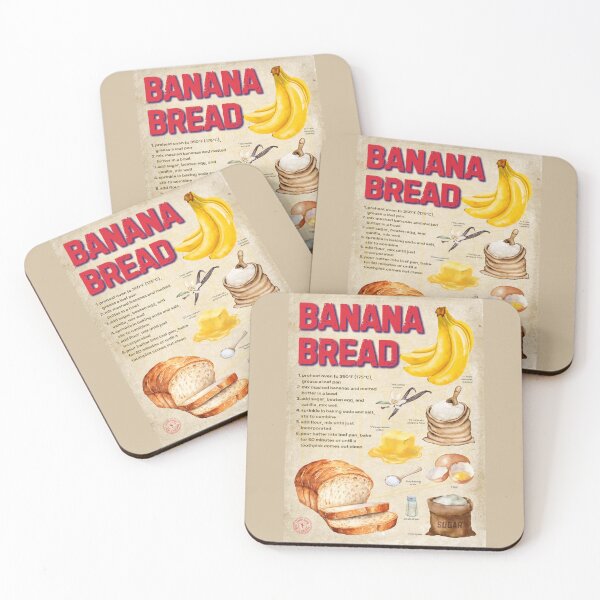 Item preview, Rustic Homemade Banana Bread Recipe Kitchen Wall Art designed and sold by TuncGK.