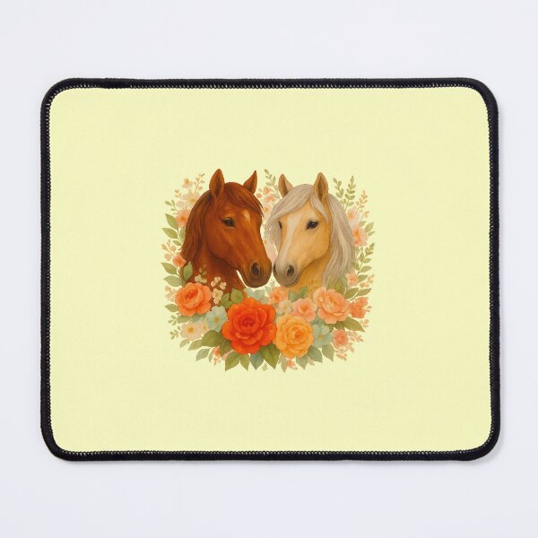Item preview, Watercolor Horses with Floral Wreath designed and sold by elizaldesigns.
