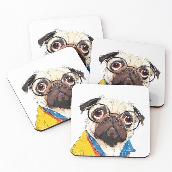 Item preview, Quirky Pug in Glasses Pop Art designed and sold by Art of Ngu.