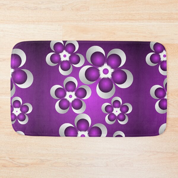 Item preview, Modern Purple and Silver Crescent Moon Flowers designed and sold by HopeAndHustle.