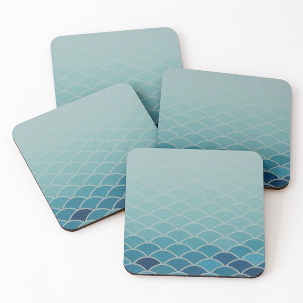 Item preview, Japanese Seigaiha Blue Wave Pattern Gradient Background. designed and sold by RGShirtWorks.